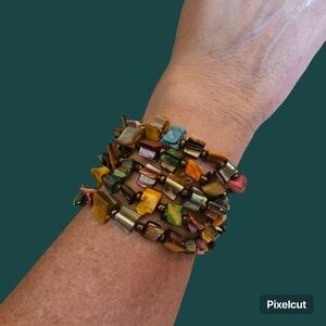 Rainbow Irregular Shape Shell Mermaidcore Stretch Bracelets